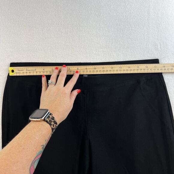 Eileen Fisher Woman’s L Stretch Crepe Ankle Pants Trousers Black Capsule System - Picture 8 of 12